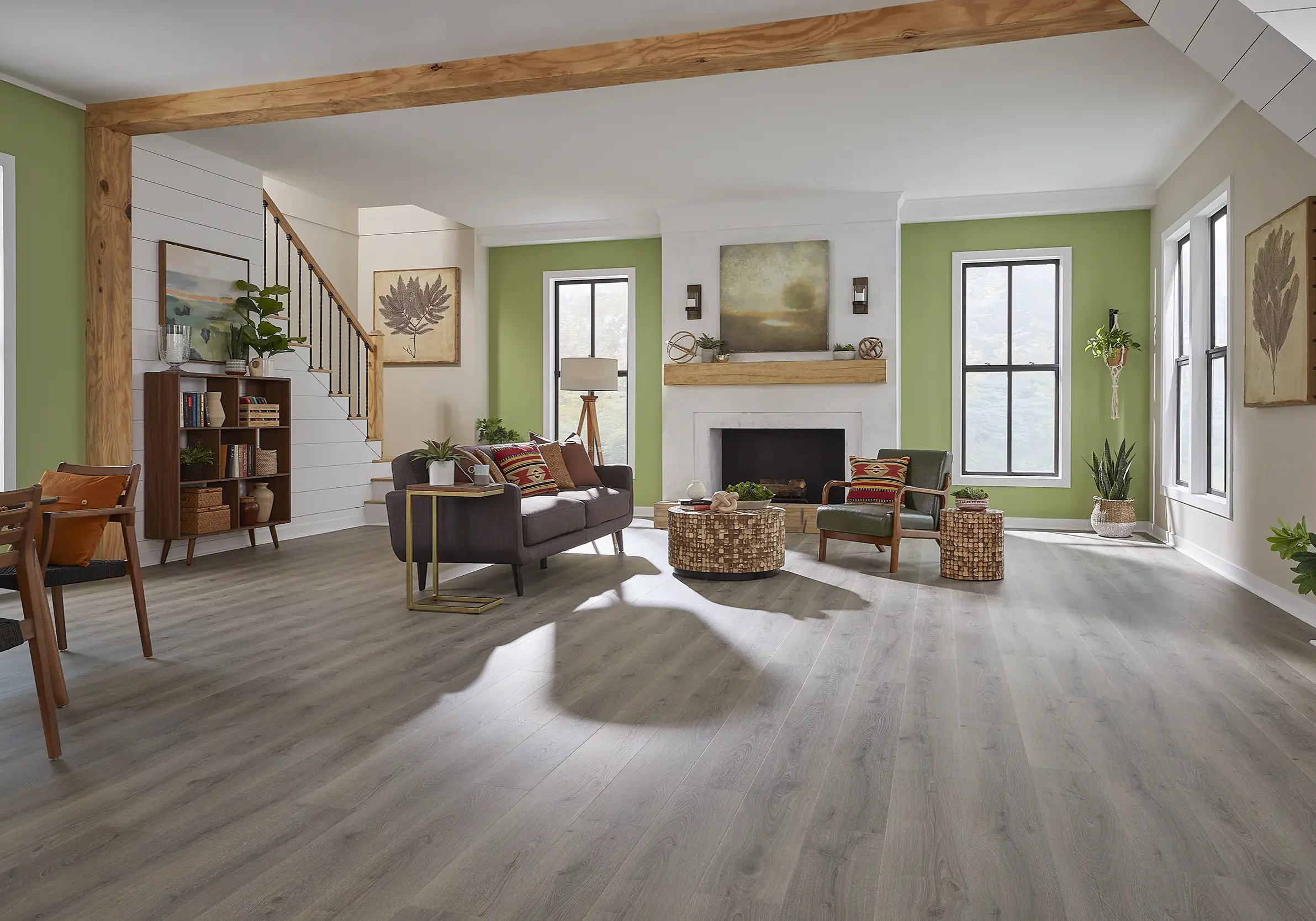 Spacious living room flooring