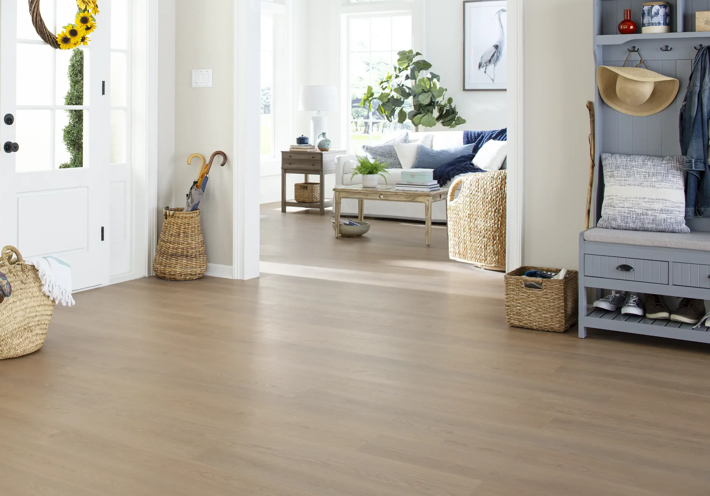 Lady and kid giving bath to dog