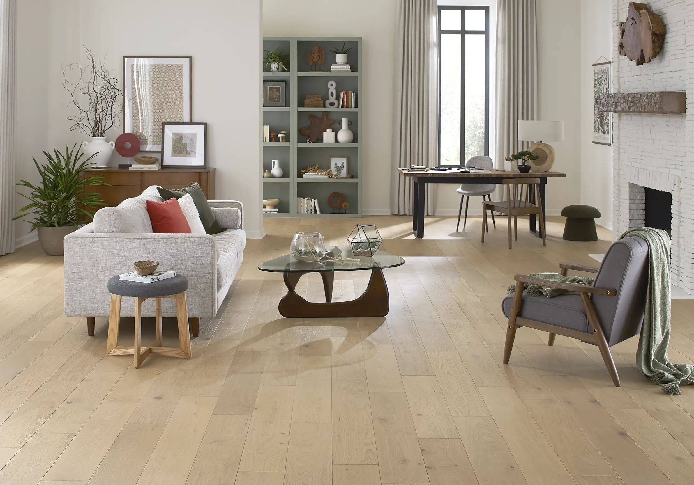 Lady and kid giving bath to dog